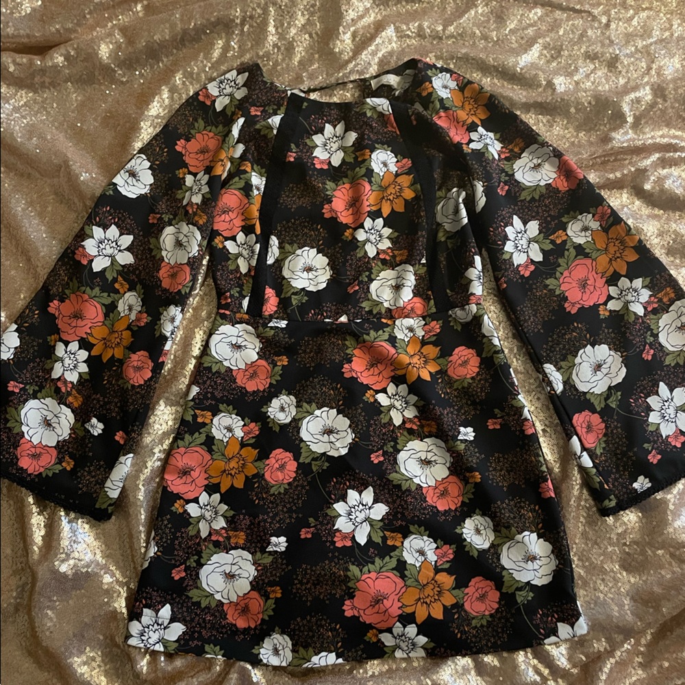 Floral romper long sleeves floral